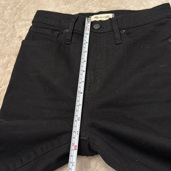 MADEWELL 11” High-Rise Skinny Jean size 26 in jet black Raw hem. - Picture 6 of 14